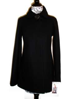 Betsey Johnson Wool Coat Bow Back Heart Button Black  
