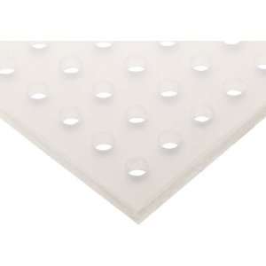  Polypropylene Perforated Sheet, White, 1/4 Round Perforations 