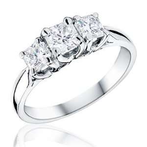  REEDS Radiant Three Stone Diamond Ring 1ctw   Size 8 