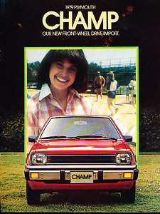 1979 Plymouth Champ Sales Brochure Book Mitsubishi Colt  