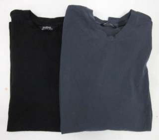 LOT 2 ZARA BASIC Black Gray Cotton Crewneck Shirt L XL  