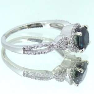 55 ct Genuine Round Cut Diamond Sapphire Engagement Ring Band 14k 