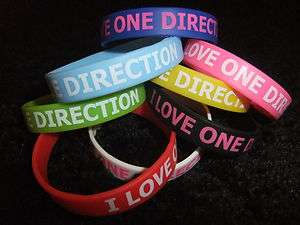   Direction Wristband Silicone Bracelet I Love 1 Direction 1D WORLDWIDE