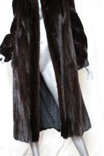 BLACK DIAMOND MINK Fur +  Long Womens Brown Full Length Coat 