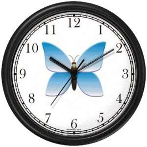  Blue Gradient Butterfly   JP Animal Wall Clock by 