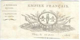 FRANCE EMPIRE DIV.MILITAIRE  BATALLION DE SAPEUR 1814  