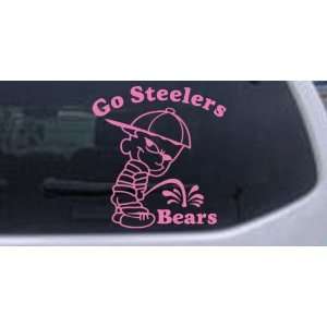 Go Steelers Pee On Bears Car Window Wall Laptop Decal Sticker    Pink 
