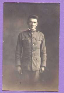 1918 WWI Photograph AEF National Army Soldier n Uniform  