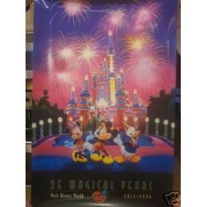 1996 Walt Disney World 25 Magical Years 35x24 Commemorative Poster