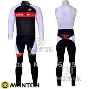   thermal fleece long sleeve cycling jersey+bib pant/cycling wear