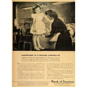 1947 Ad Bank of America Loan Jean Durain Seamstress   Original Print 