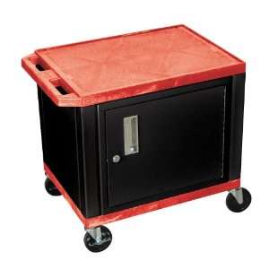 H.Wilson Multipurpose Utility Cart With Cabinet Red and 