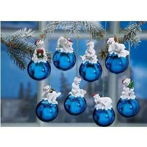  Polar Bear Christmas Ornaments 8 pc set   Bear Decor