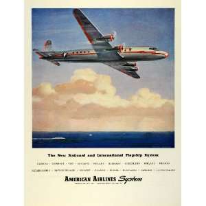  1945 Ad American Airlines Airplane Passenger AA Logo 