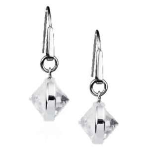  AAB Style ESS 121 Stainless Steel Earrings with CZ Stone AAB 