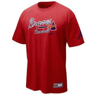  Nike Atlanta Braves Red 2011 MLB Practice T shirt (Large 
