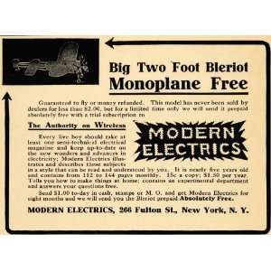   Magazine Monoplane Bleriot NY   Original Print Ad