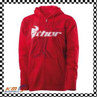 THOR 2012 MAZED ZIP UP FLEECE HOODY RED XXL 2XL 2X  