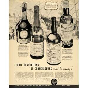  1936 Ad Julius Wile Benedictine Bollinger Champagne 