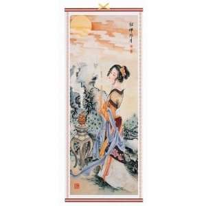  Asian Beauty Rattan Scroll Picture Asian Art Home Decor 