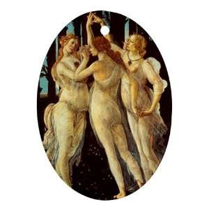  Three Graces Botticelli Ornament (Oval)