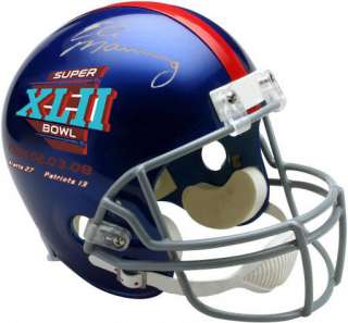 Eli Manning Signed SB XLII Logo Giants Proline Helmet  