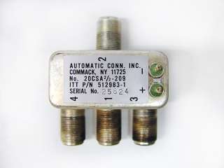 Automatic Conn. 20CSA2/2 209 RF Power Splitter Divider/Combiner 512983 