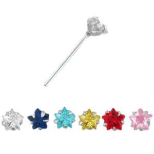 925 Sterling Silver Straight Nose Stud L Bend Star 22G  