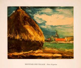 1941 Tipped In Photolithograph Haystack Village Farming Maurice de 