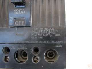 Auction includes ONE new GE TQD32125 125A 3P 240V Circuit Breaker.