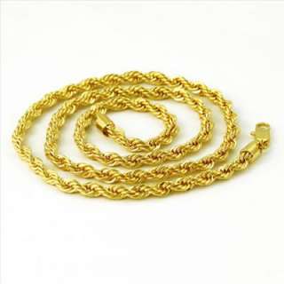Mens 24K Yellow Gold GF Twist Chain Necklace Links 20  