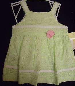 Little Bitty 2 Piece Dress Set Girl Sz 24 Months Lime  
