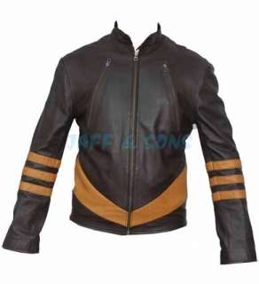 MEN Wolverine Origins Biker Style Leather Jacket  