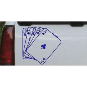 Poker Royal Flush Car Window Wall Laptop Decal Sticker    Blue 22in X 