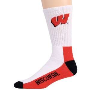    Wisconsin Badgers Tri Color Team Logo Crew Socks