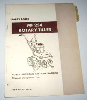 Massey Ferguson MF 254 Rotary Tiller Parts Catalog book  