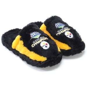  Pittsburgh Steelers Super Bowl 43 Fuzzy SLIPPERS Sz L 