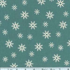  45 Wide Santa Claus Lane Snowflakes Teal Fabric By The 