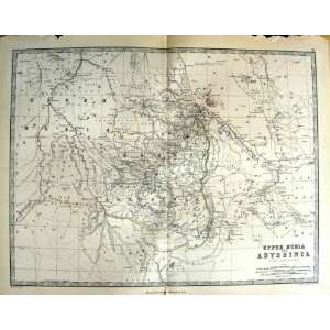   ANTIQUE MAP 1888 UPPER NUBIA ABYSSINIA RED SEA