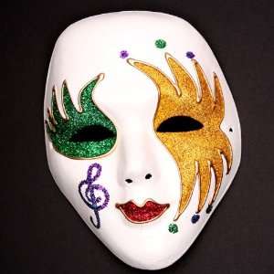  Paper Mache Glitter Mardi Gras Mask 