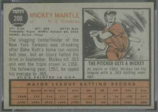 1962 Topps 200 Mickey Mantle PSA 7 (2671)  
