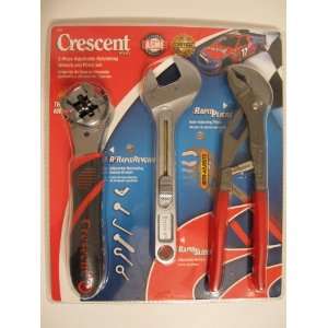 Crescent 3 Piece Adjustable Ratcheting Wrench and Auto Adjusting Plier 