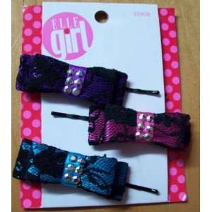 Elle Girl Stylish Hair Pins with Ribbons (3 Pins each) #35908