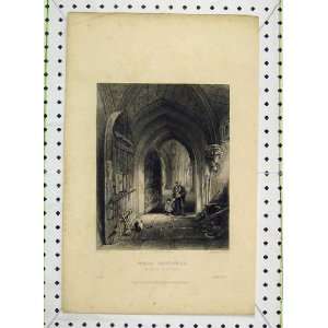  1836 View Wells Cathedral Crypt Entrance Winkles Print