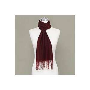 NOVICA 100% alpaca wool scarf, Winelight