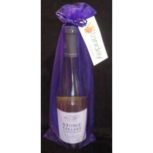    Wine Bottle Organza Bag Gift Pouch (6 Bags) Purple 