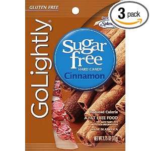 Go Lightly Sugar Free Hard Candy Cinnamon, 2.75 oz. bag, Kosher (PACK 