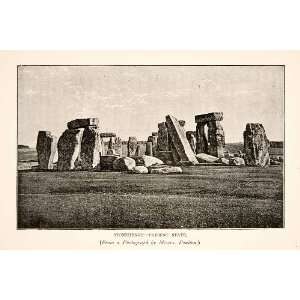 1893 Print Stonehenge Prehistoric Wonder World Monument Stone 