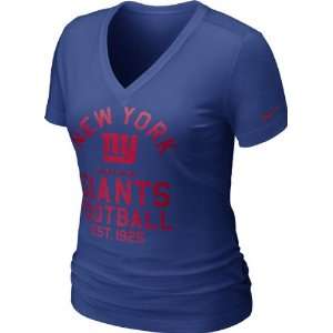   Womens Blue Nike Team Established V Neck T Shirt