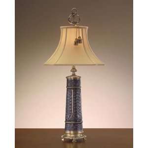  Brass and Bronze Leaf Column Lamp